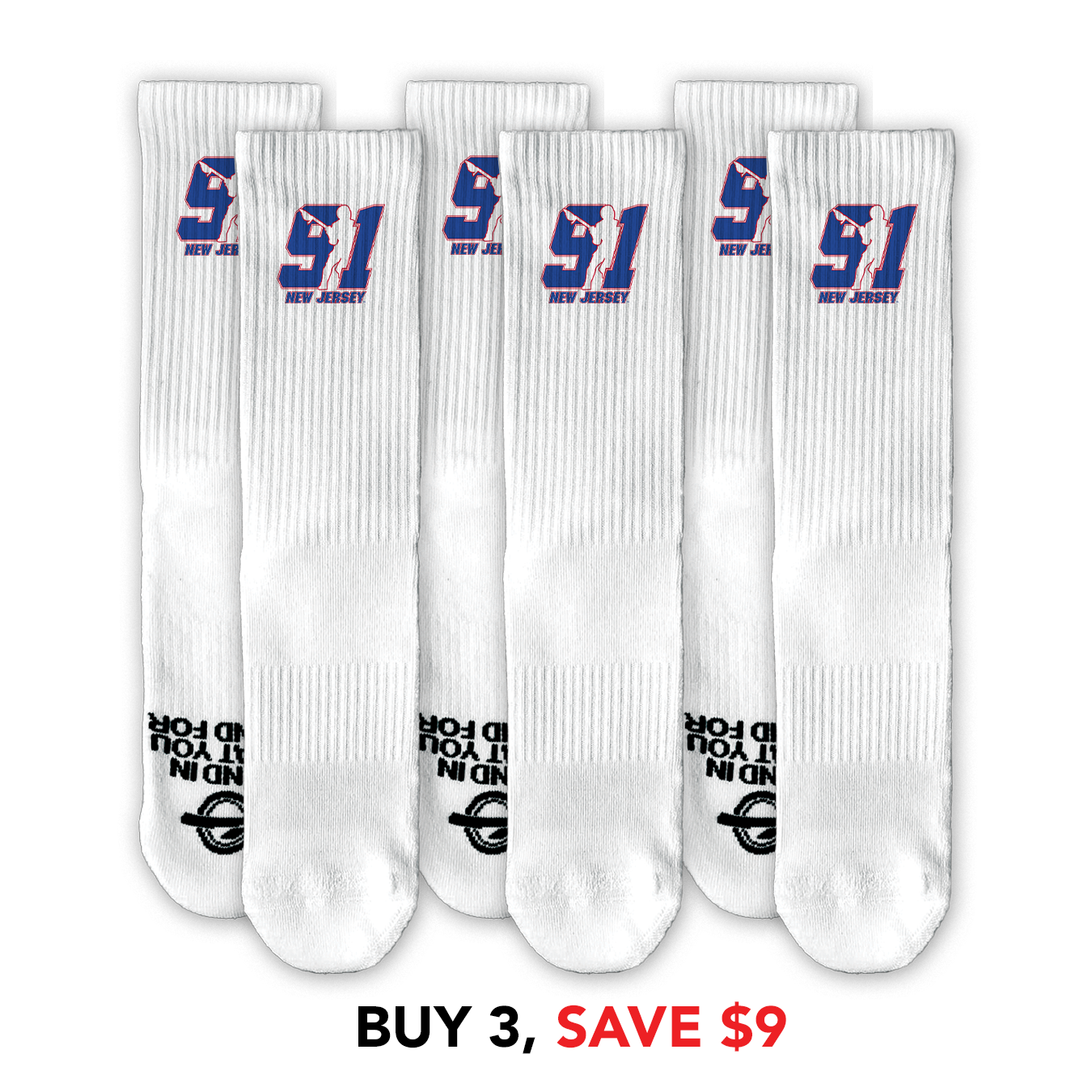Team 91 New Jersey Boys Lifestyle Socks Bundle