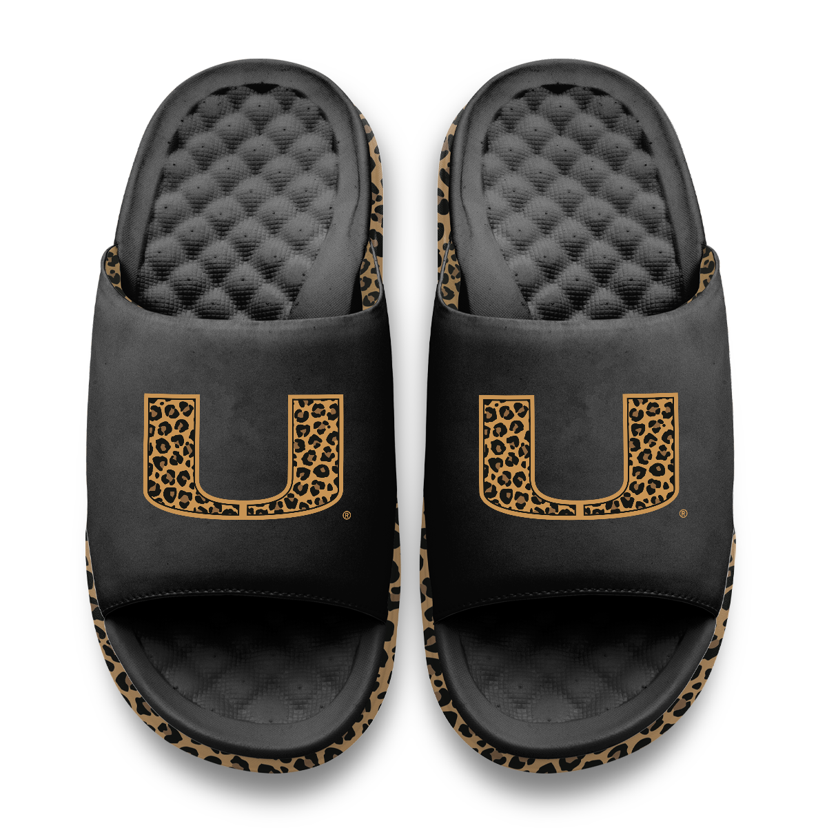 Miami Hurricanes Cheetah Dip Motive Slide Sandles