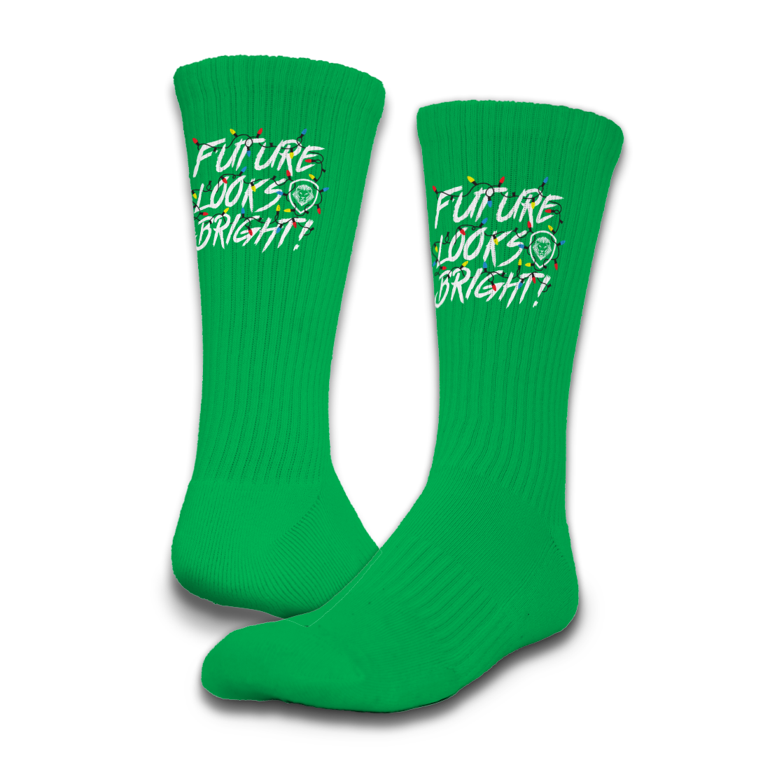 Valuetainment Future Looks Bright Holiday Green Socks
