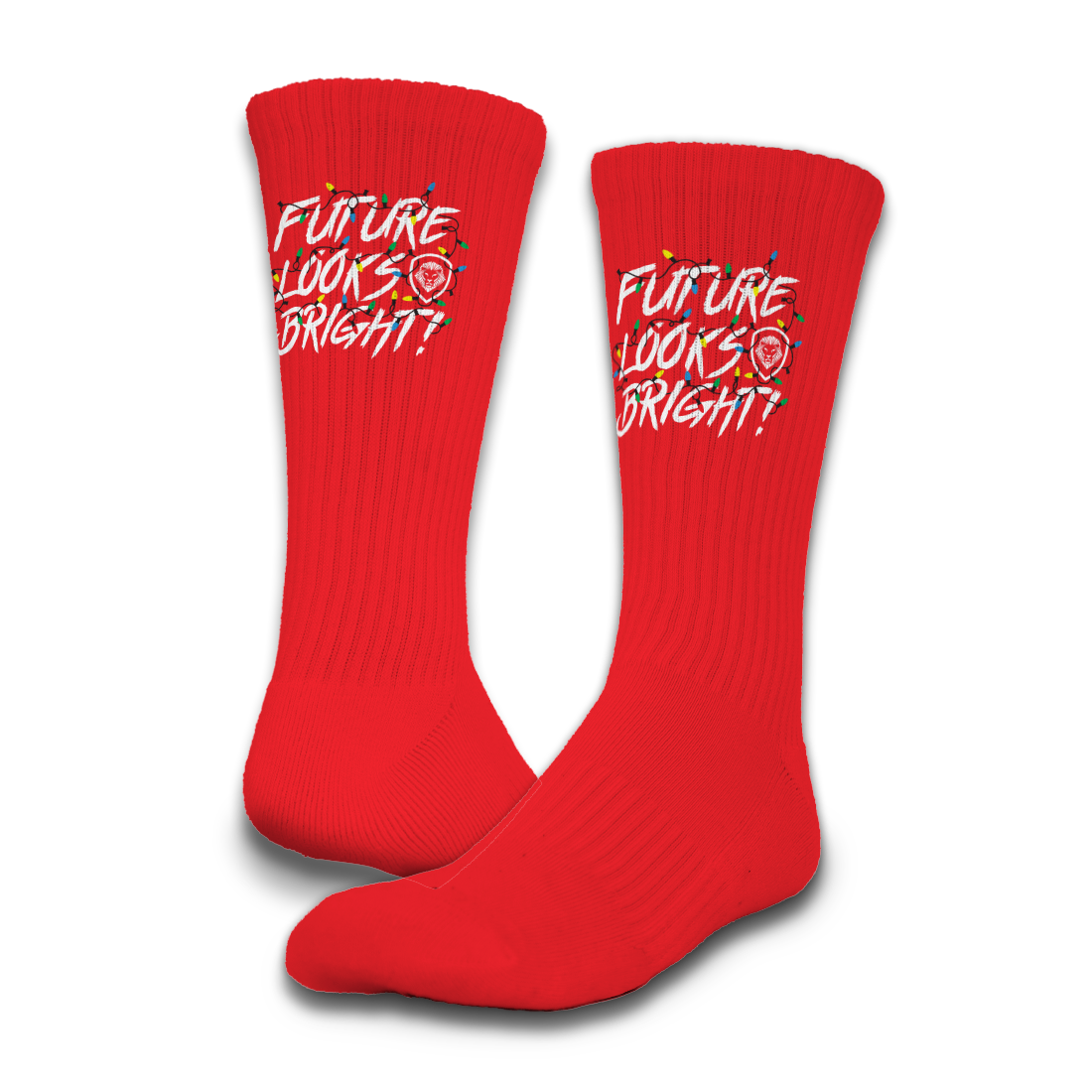 Valuetainment Future Looks Bright Holiday Red Socks