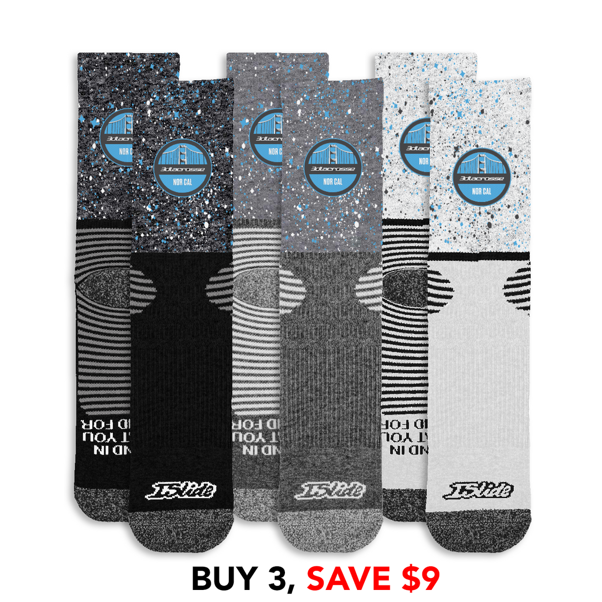 3d Nor Cal Speckle Socks Bundle