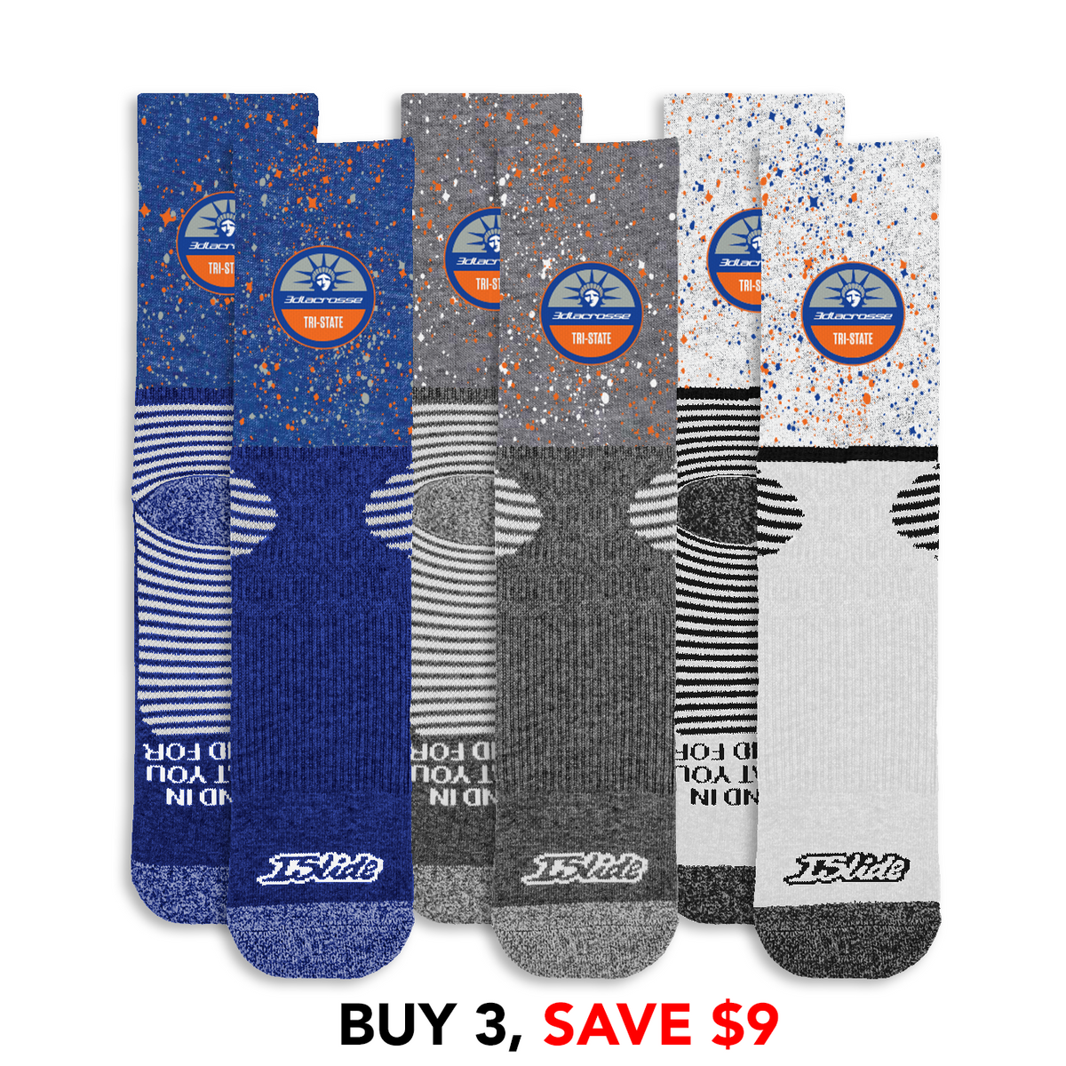 3d Tri-State Speckle Socks Bundle