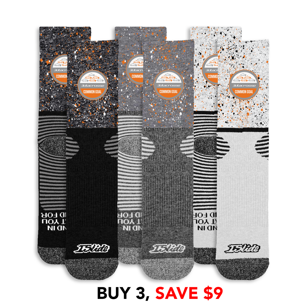 3d Common Goal Speckle Socks Bundle
