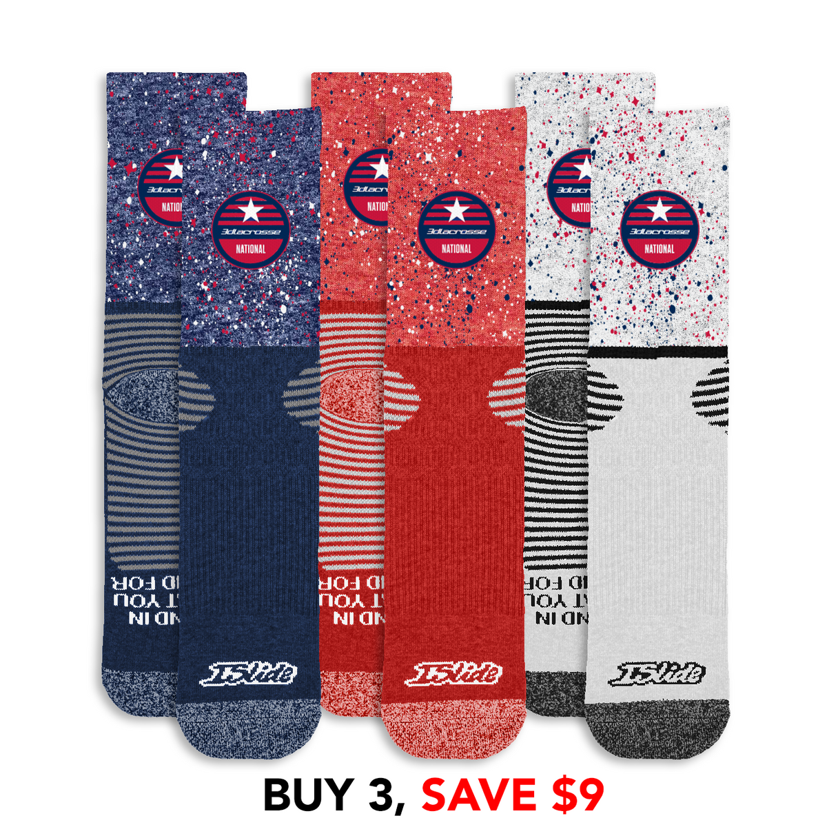 3d National Speckle Socks Bundle