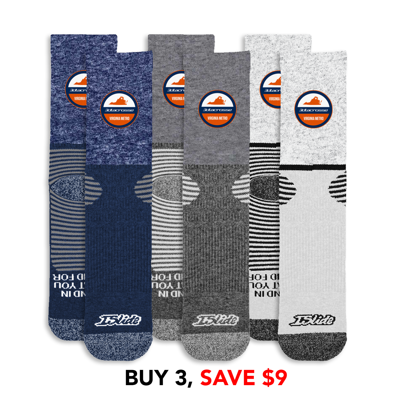 3d Virginia Metro Primary Socks Bundle