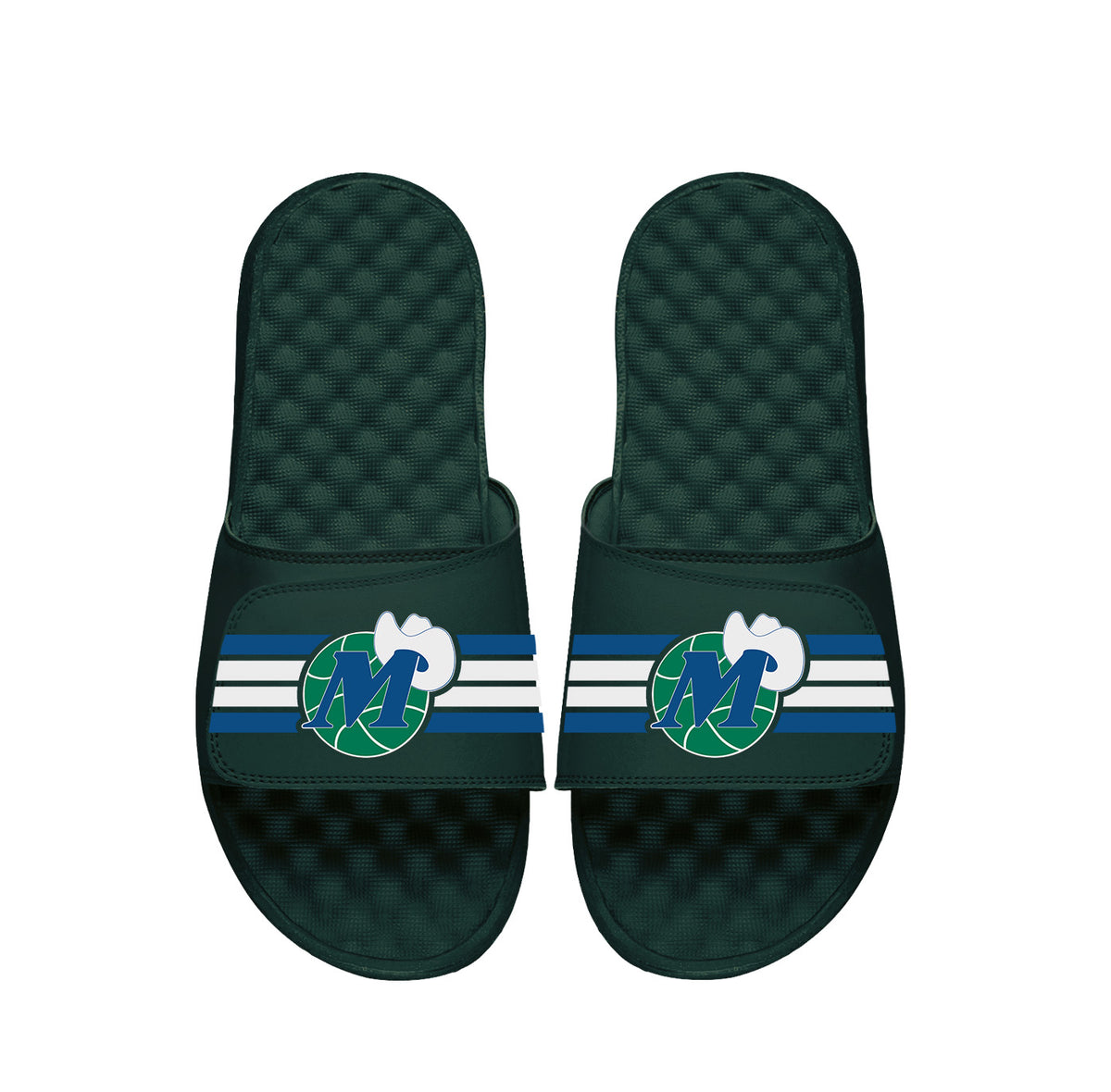Dallas Mavericks Dark Green HWC Stripes Slides