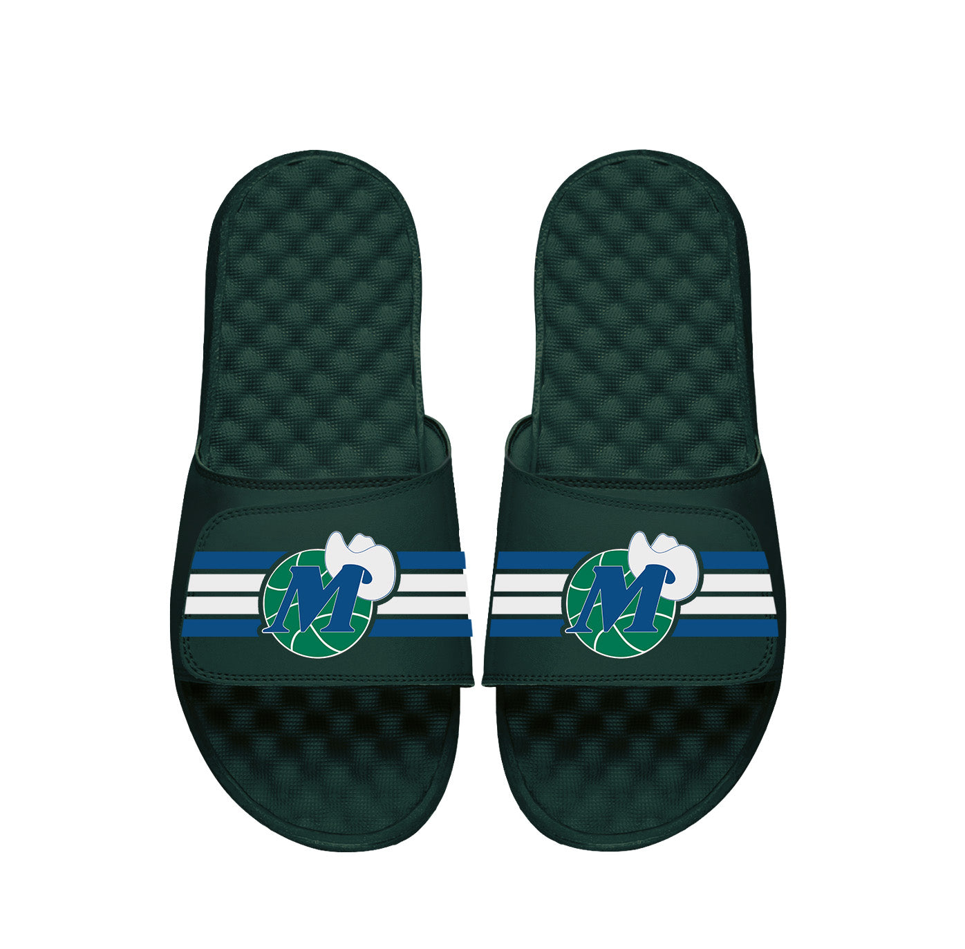 Dallas Mavericks Dark Green HWC Stripes Slides