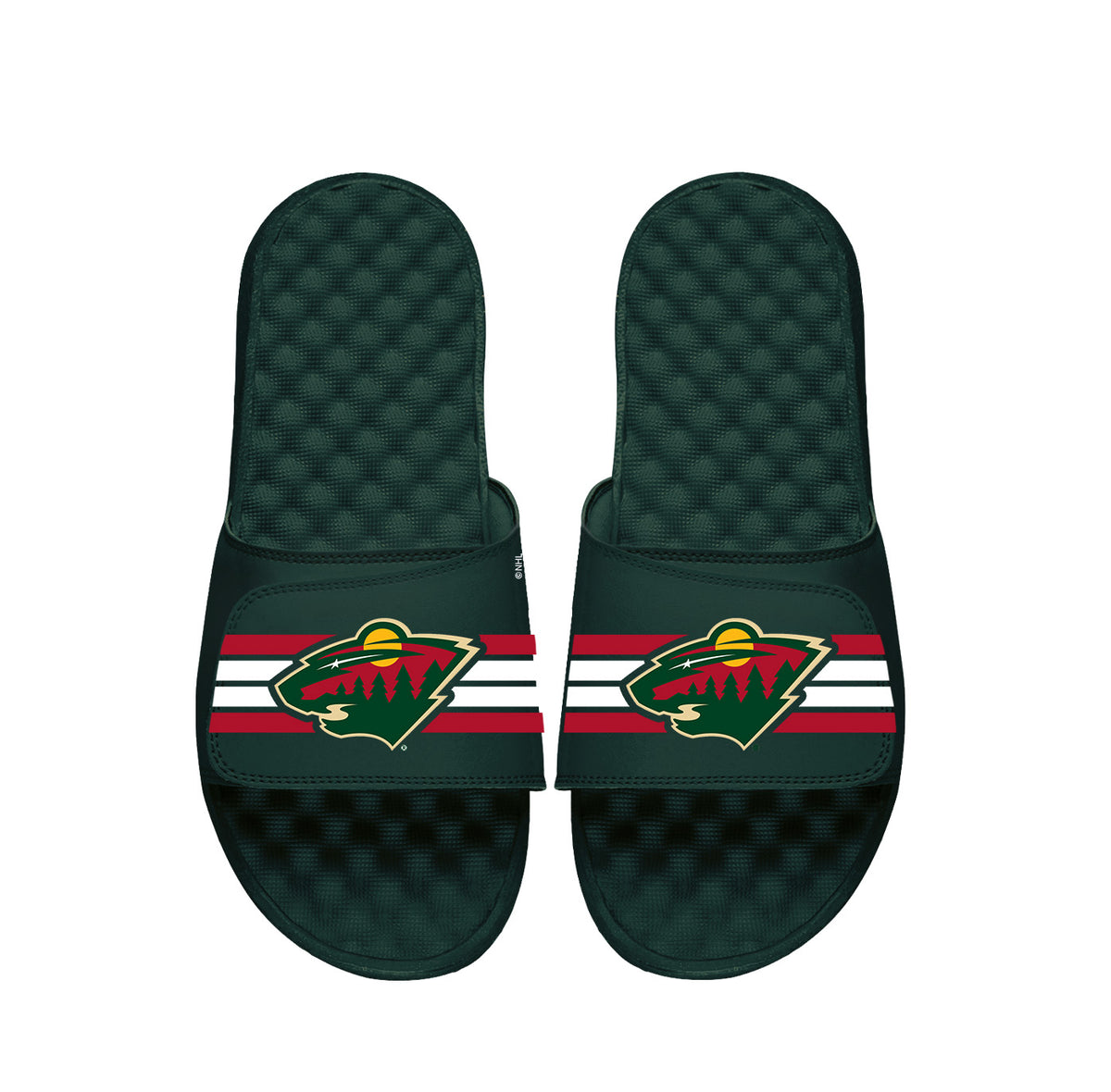 Minnesota Wild Dark Green Primary Stripes Slides