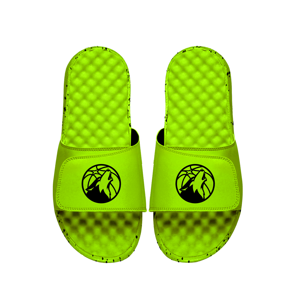 Timberwolves Neon Green Slides