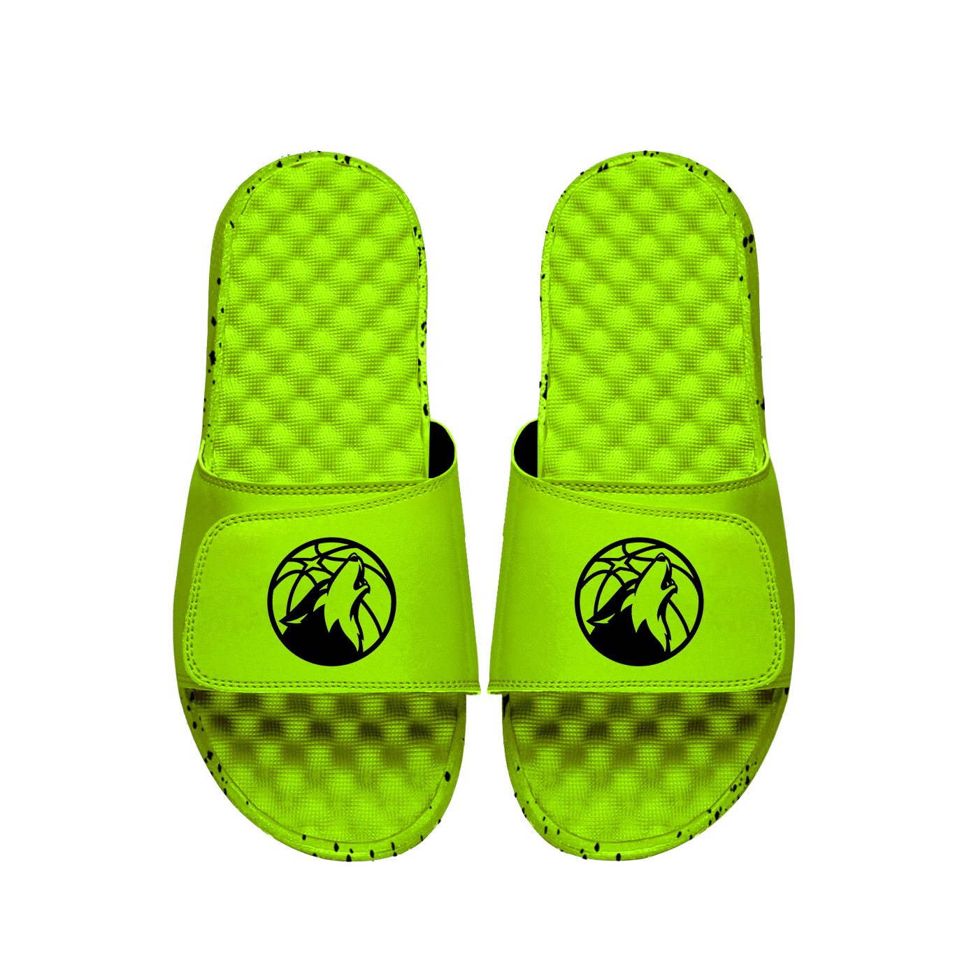 Timberwolves Neon Green Slides