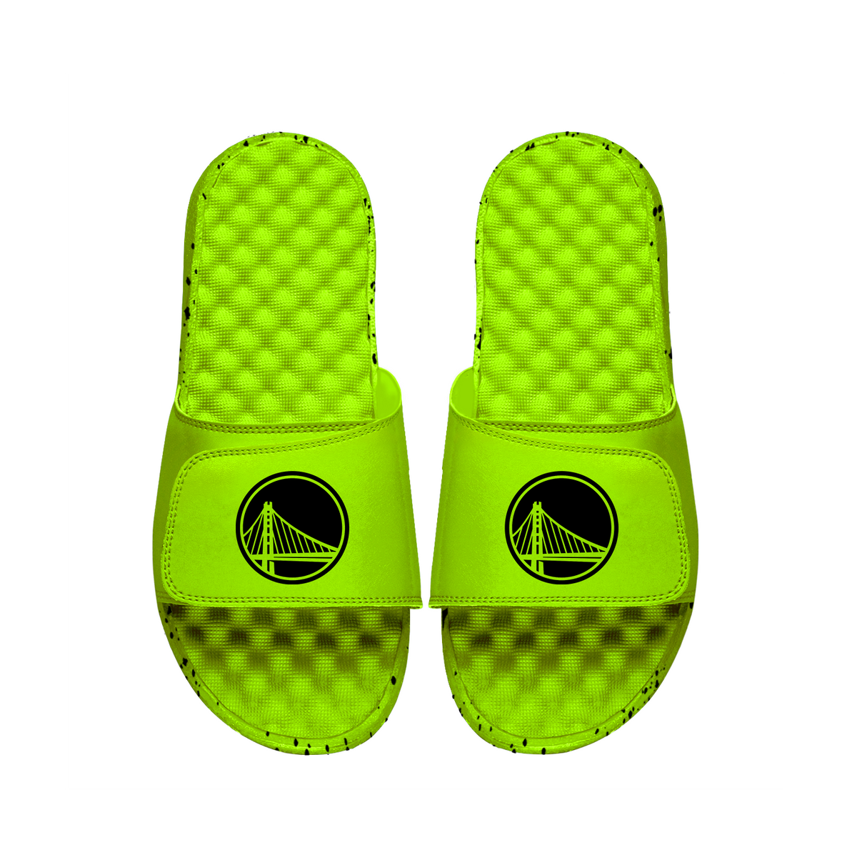 Warriors Neon Green Slides