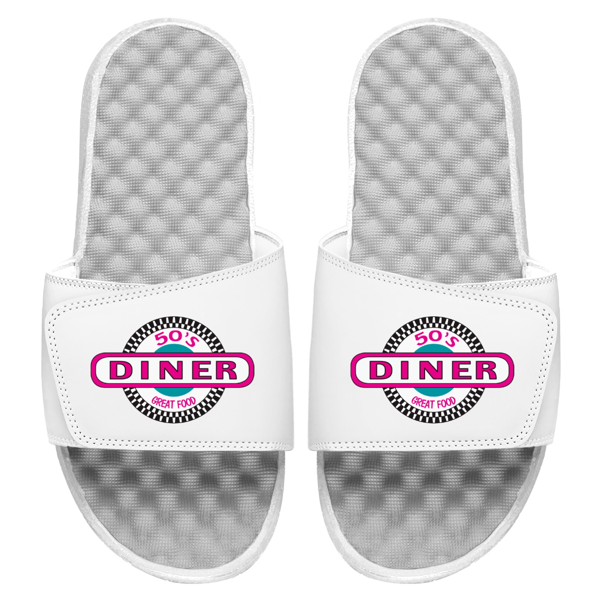 50s Diner White PERSONALIZE Slides