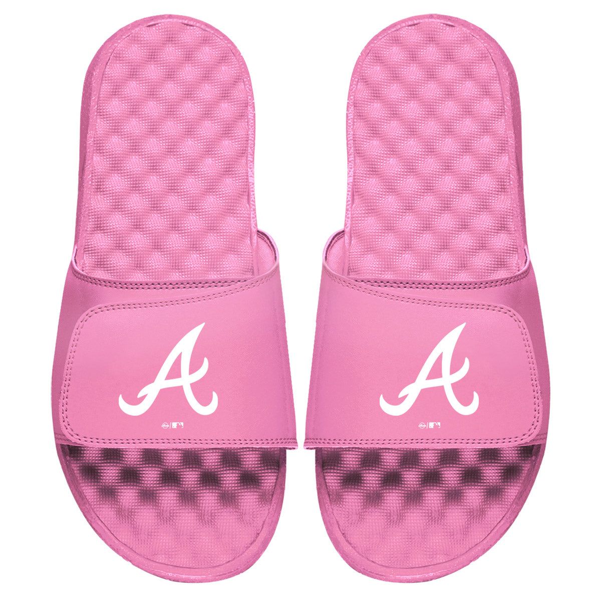 ISlides Official - Atlanta Braves Primary Pink 8 / Pink Slides - Sandals - Slippers