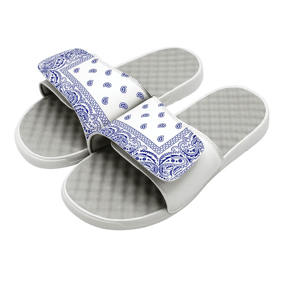 Bandana White Blue Slides