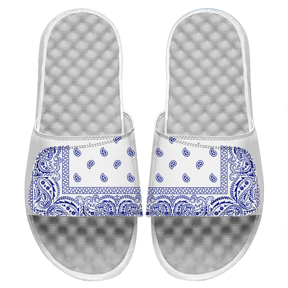 Bandana White Blue Slides