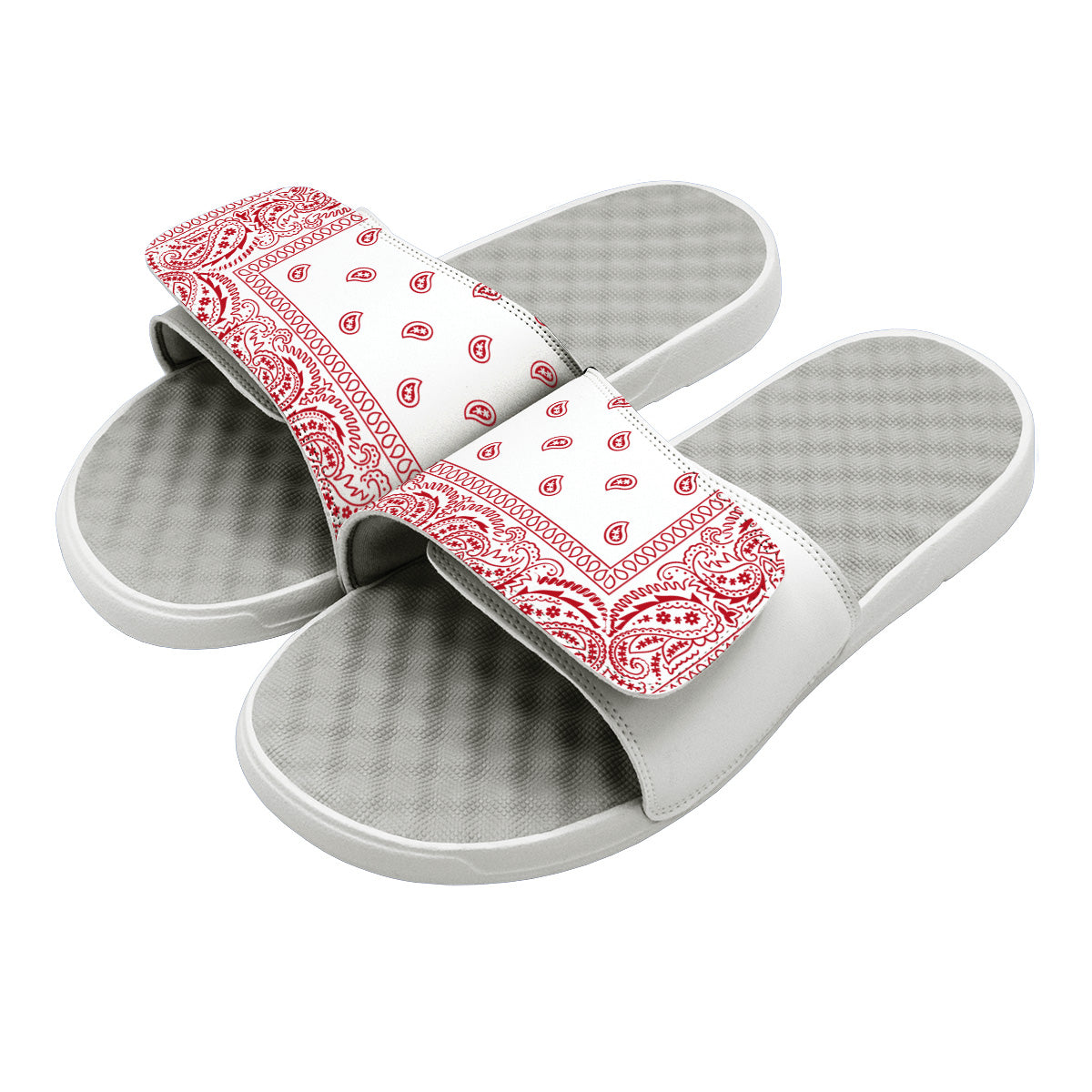 Bandana White Red Slides