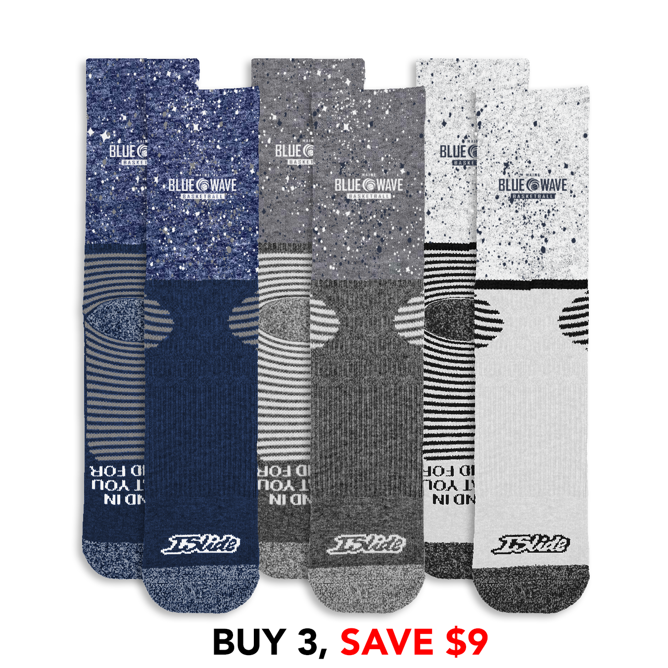 Blue Wave Speckle Socks Bundle