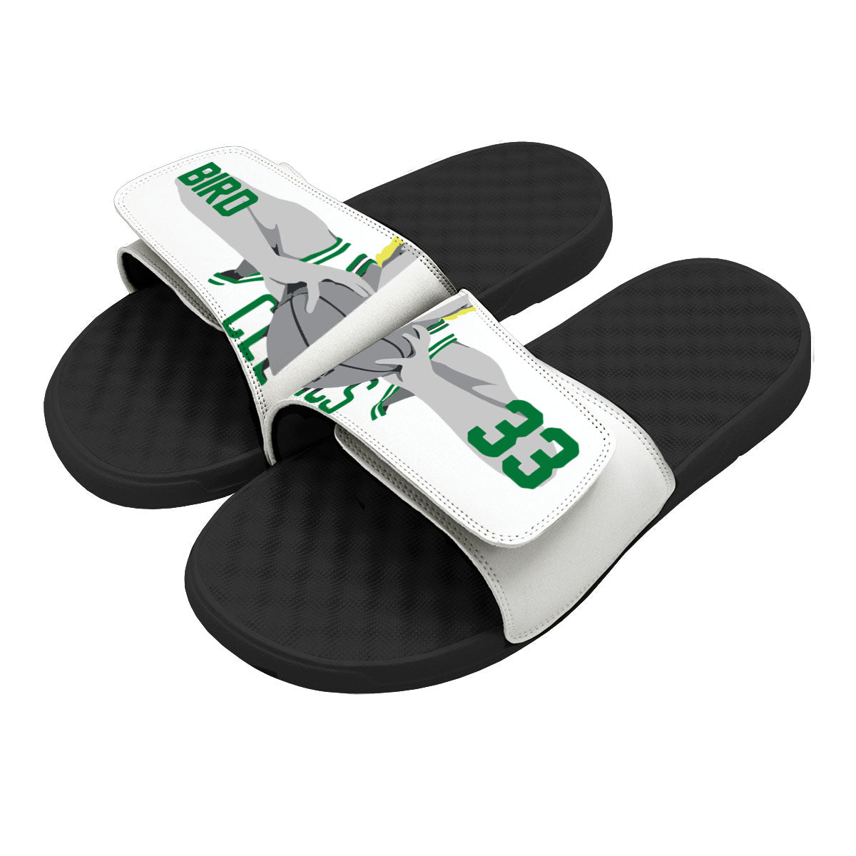 ISlide USA Boston Celtics NBA Custom Slide Sandals 12 White Black