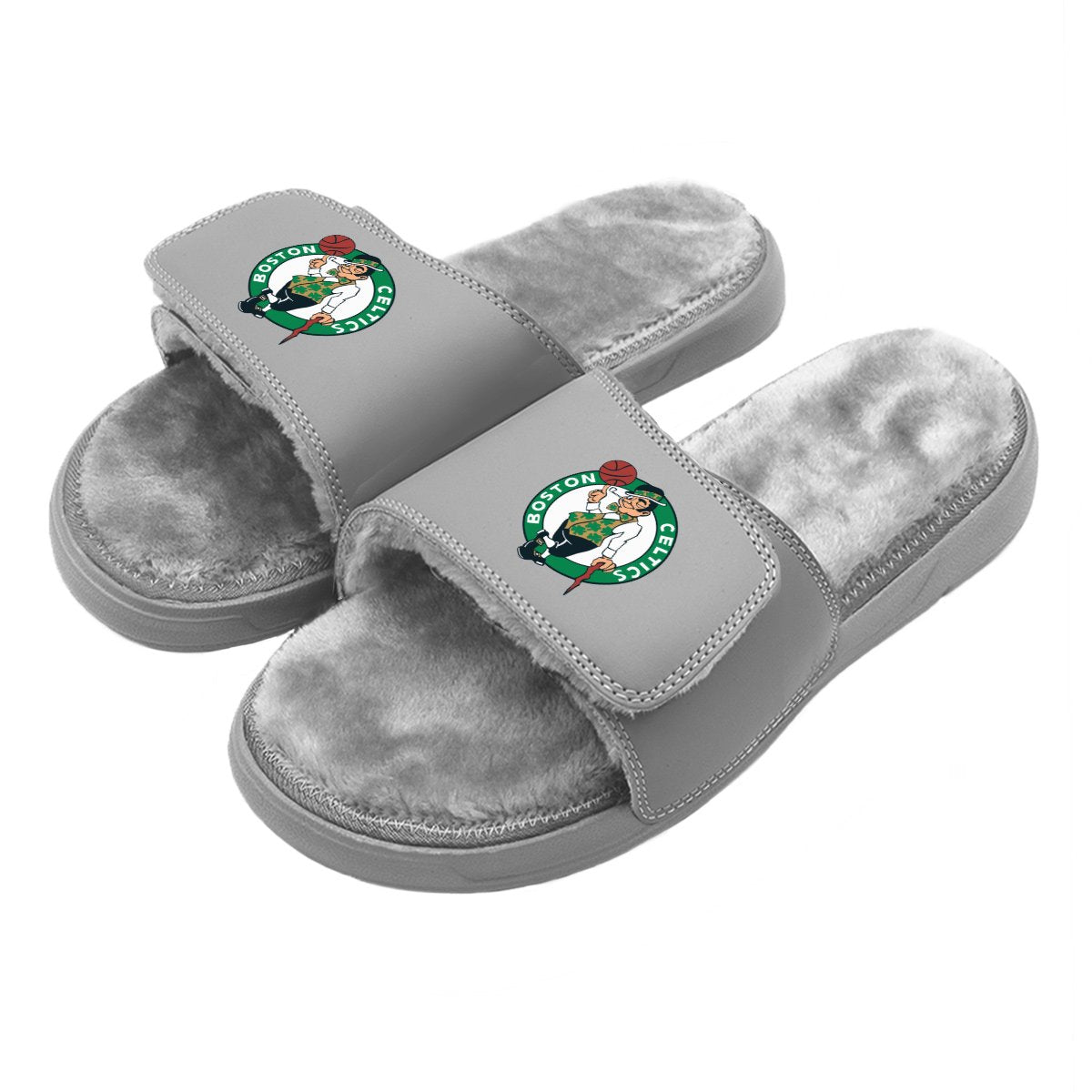 ISlides Official - Boston Bruins Blown Up 12 / Grey Slides - Sandals - Slippers