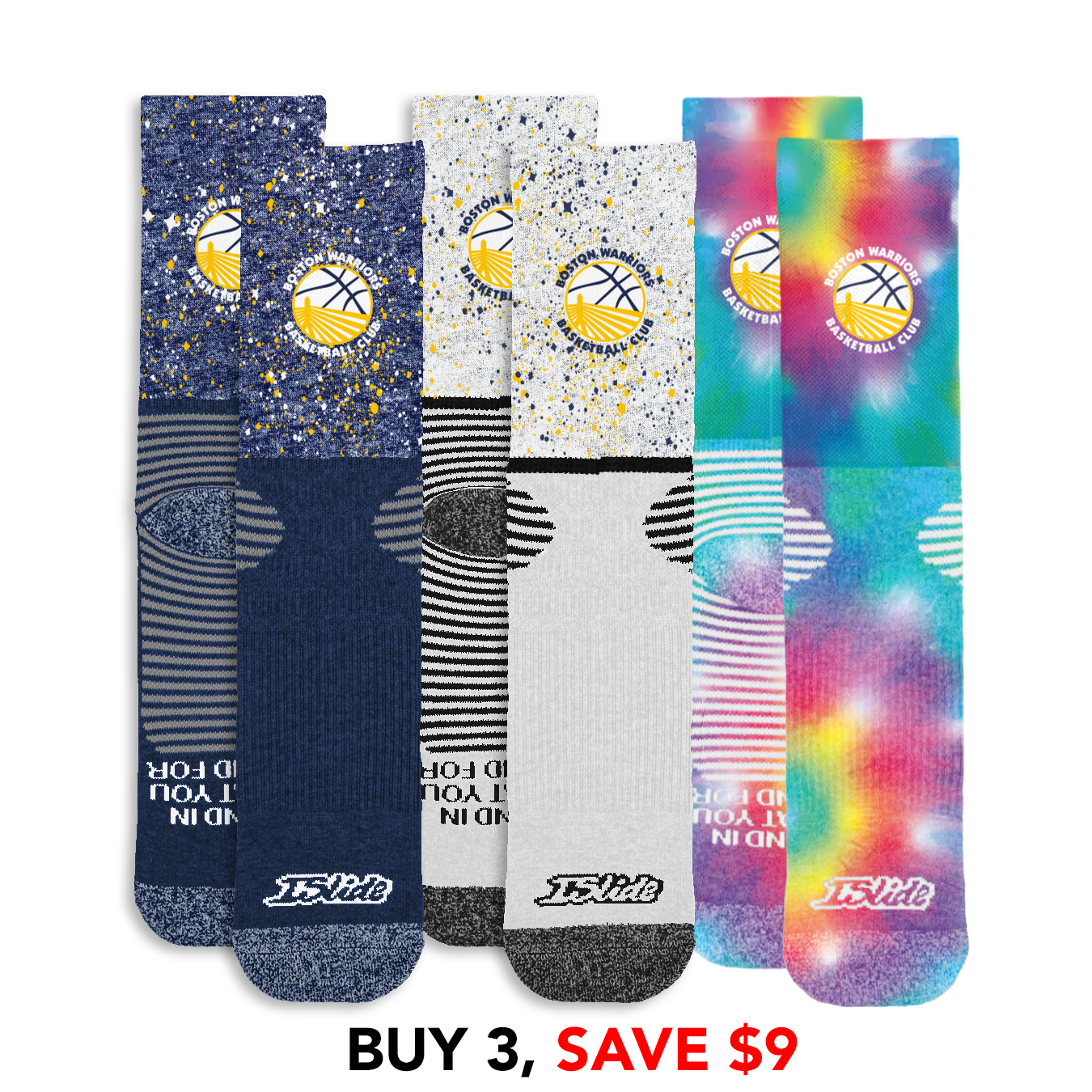 Boston Warriors Speckle Socks Bundle