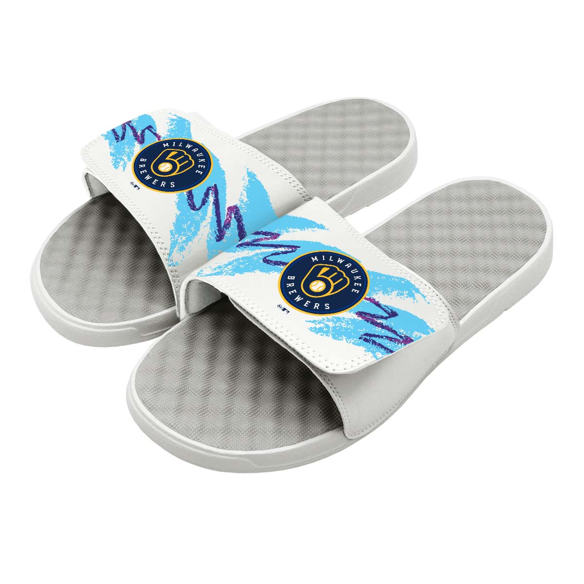 OFFICIAL MLB Apparel Milwaukee Brewers Youth Slides Flip Flops