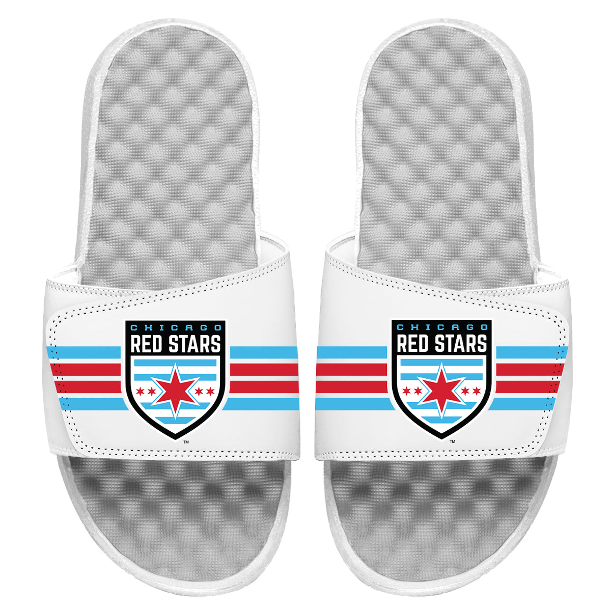 Chicago Red Stars Stripes Slides