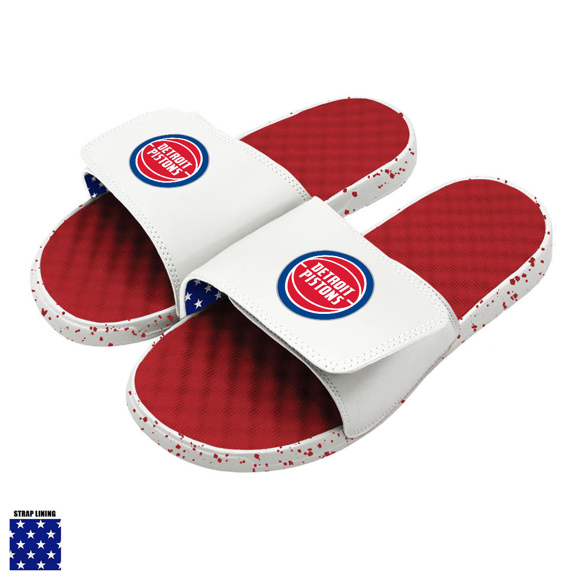 Pistons Red Americana Slides