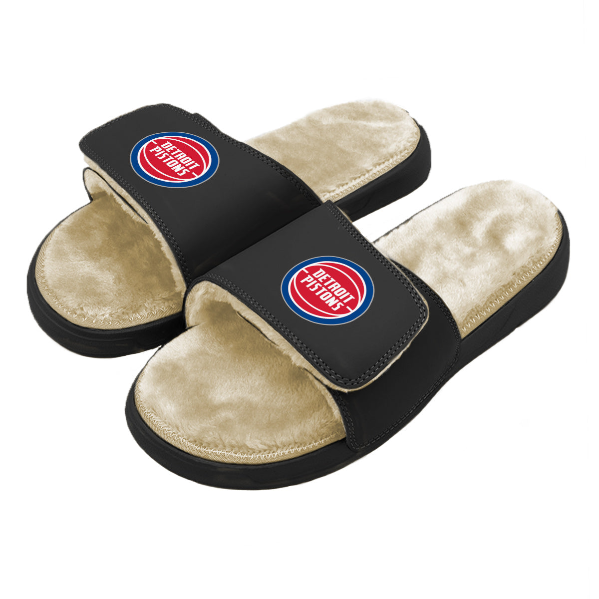 Detroit Pistons Primary Tan Fur Slides
