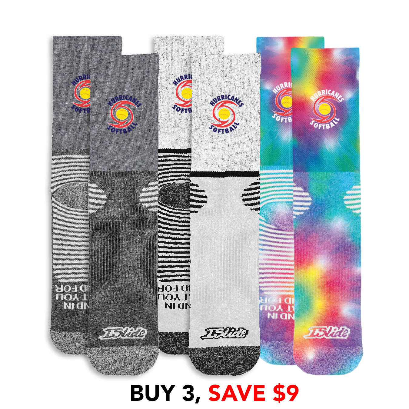 Hurricanes Softball Primary Socks Bundle