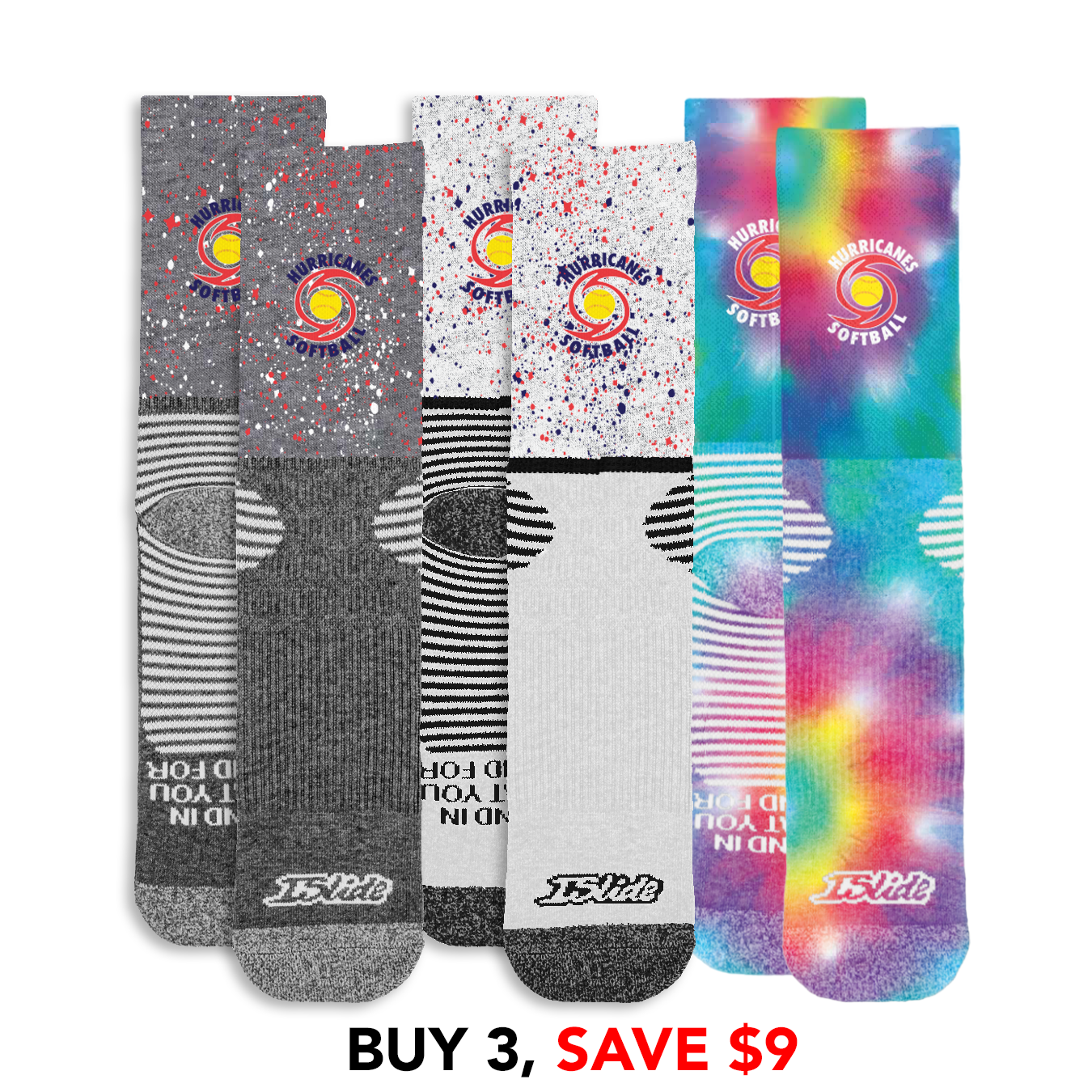 Hurricanes Softball Speckle Socks Bundle