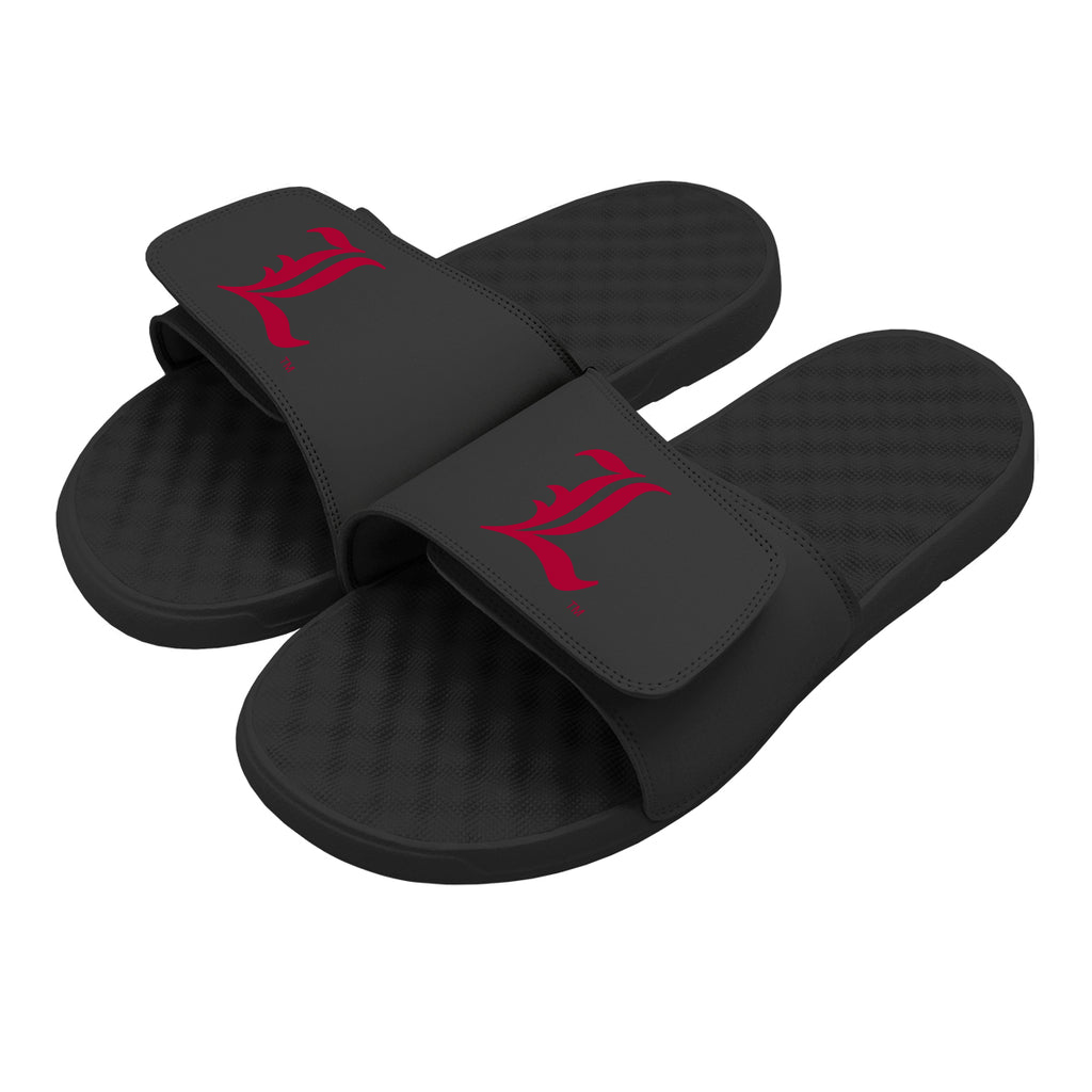 ISlides Official - Louisville Alt Logo 12 / Black Slides - Sandals - Slippers