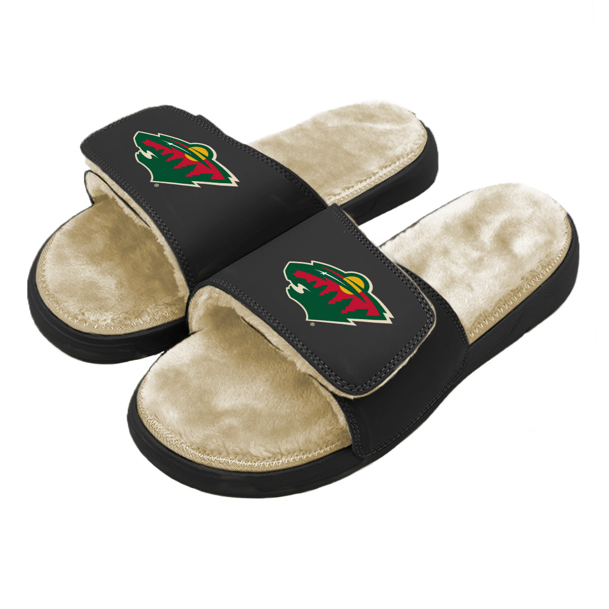 Minnesota Wild Primary Tan Fur Slides