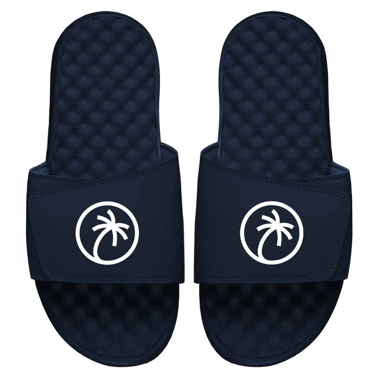 Toehold Palm Logo Navy Slides