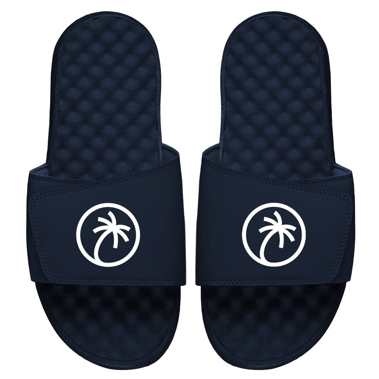 Toehold Palm Logo Navy Slides