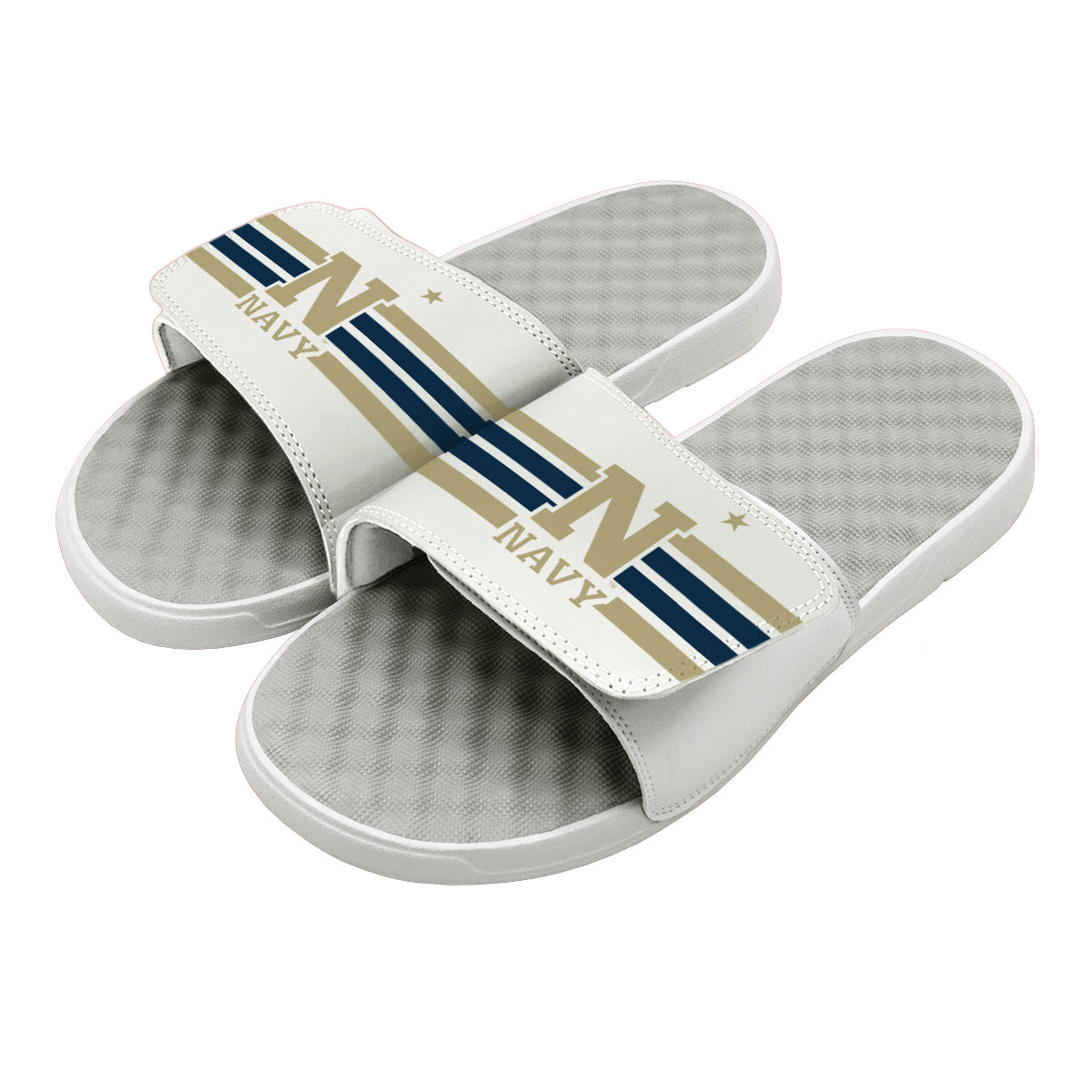 Navy Varsity Stripes Slides