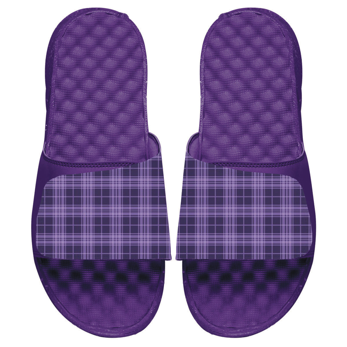 Purple Plaid Slides