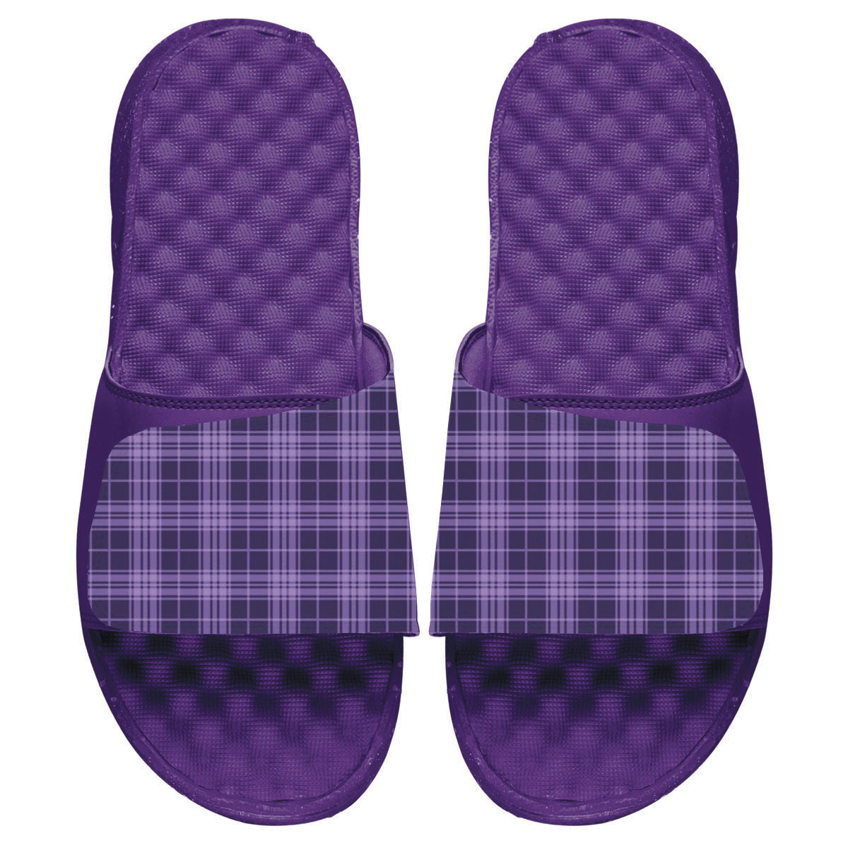 Purple Plaid Slides