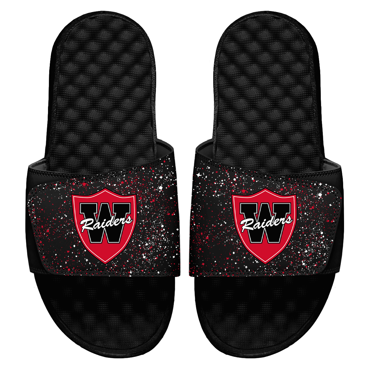 Watertown Basketball Speckle Black Slides