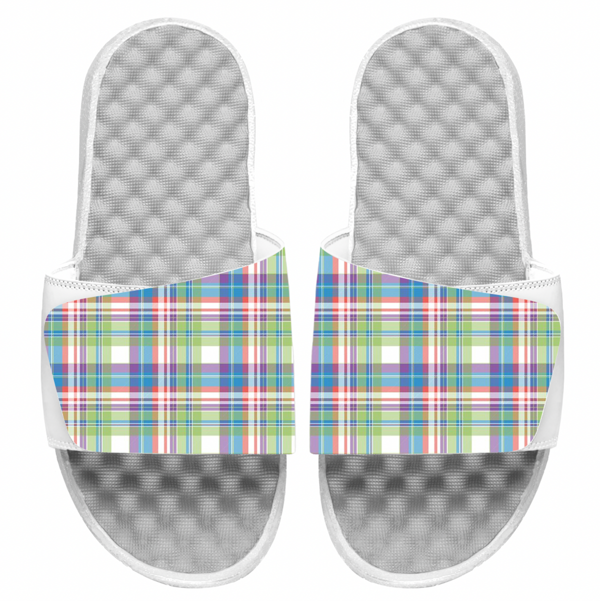 Summer Plaid Slides