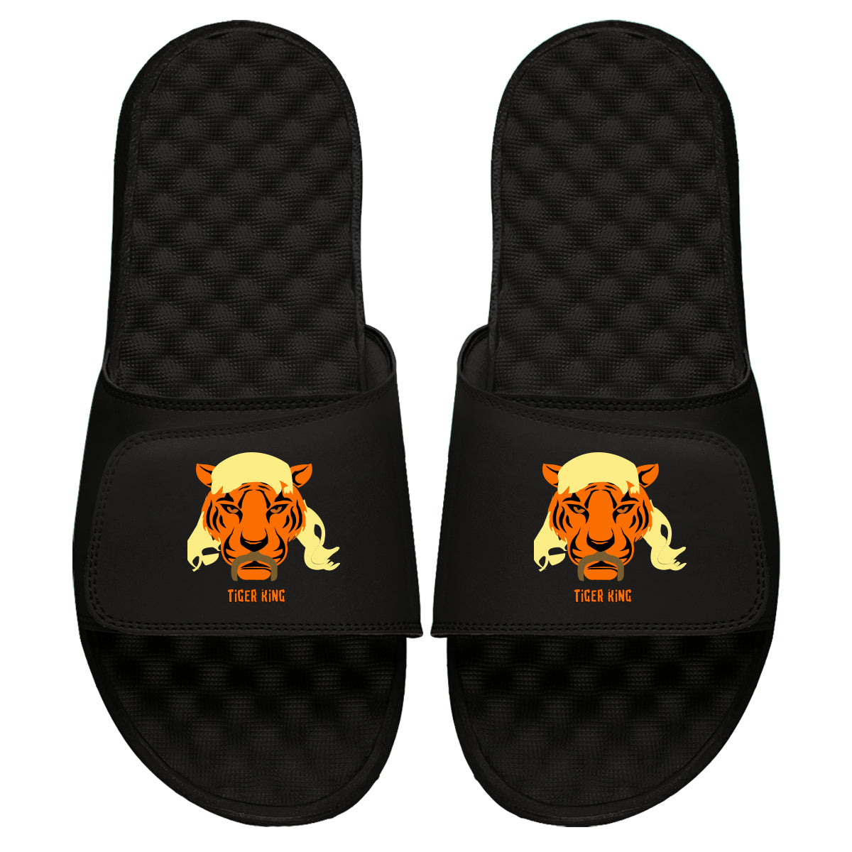 Tiger King Emoji Blk Slides
