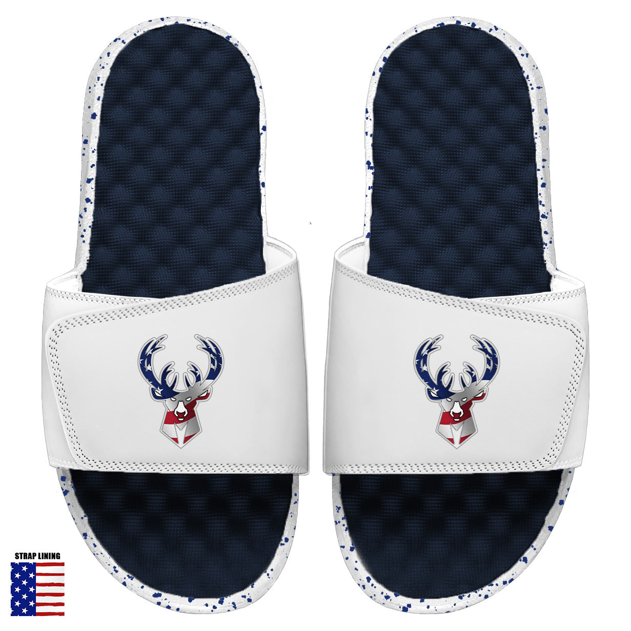 Milwaukee Bucks Navy Americana Slides