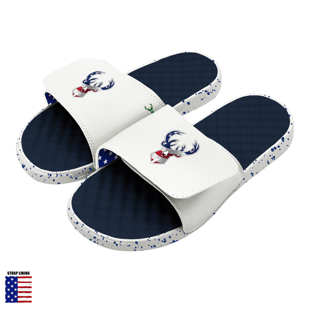 Milwaukee Bucks Navy Americana Slides