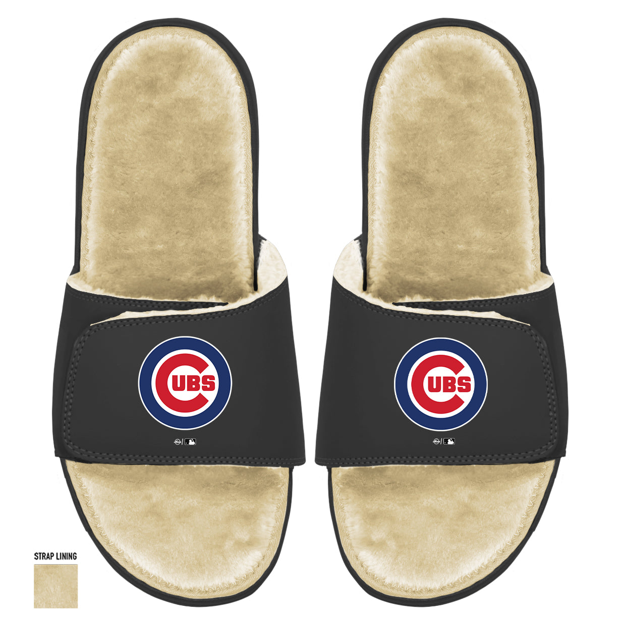 Chicago Cubs Tan Fur Slides
