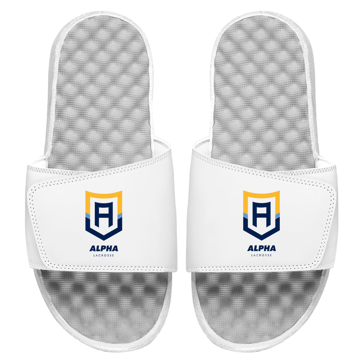 Alpha Lacrosse Primary White PERSONALIZE Slides