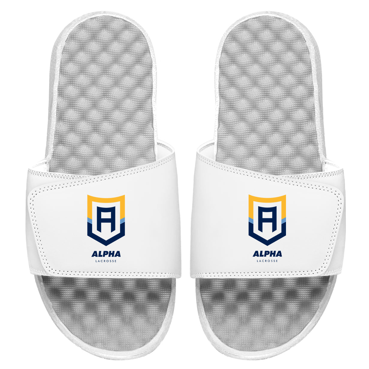 Alpha Lacrosse Primary White PERSONALIZE Slides
