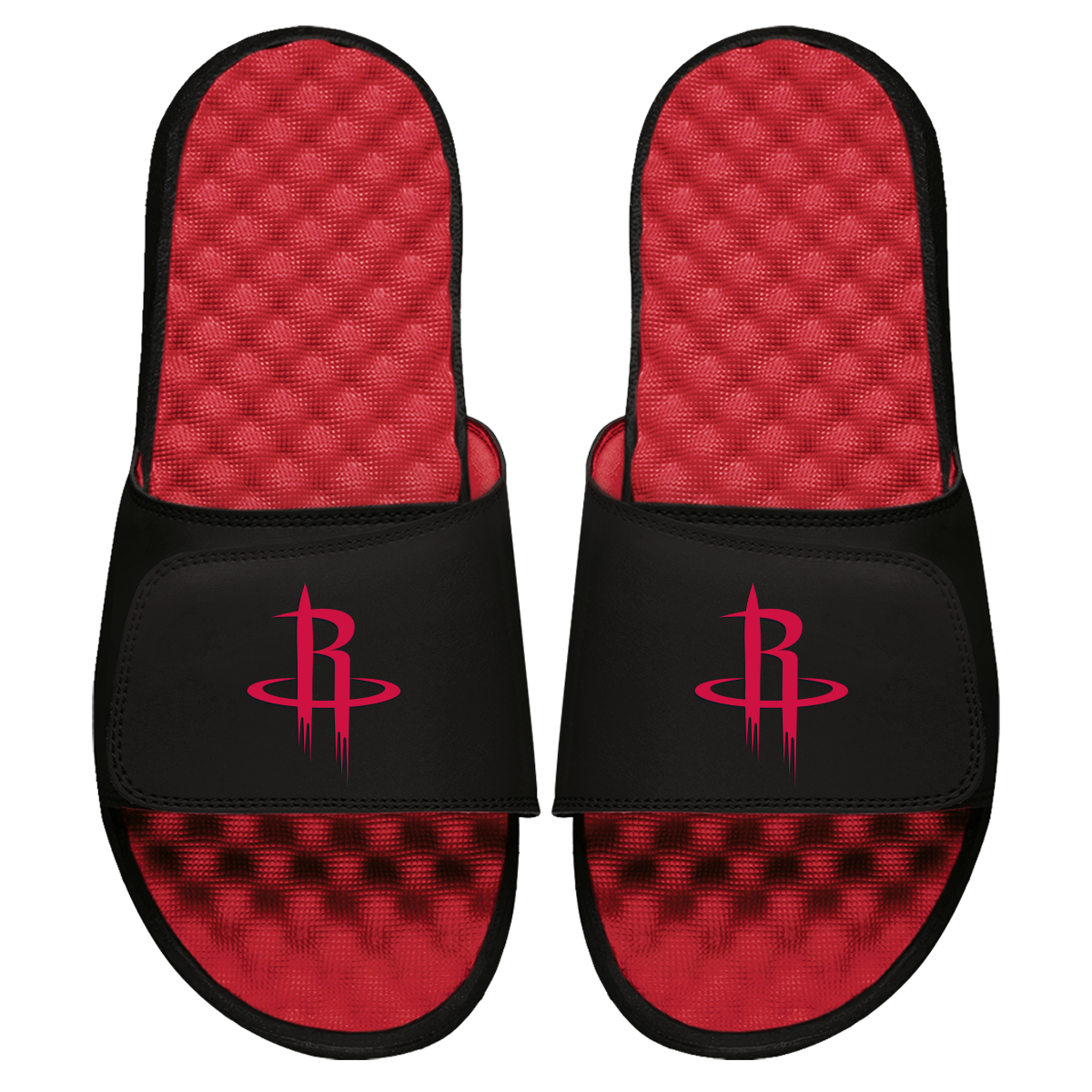 Men s ISlide Black Houston Rockets Personalized Primary Slide Sandals