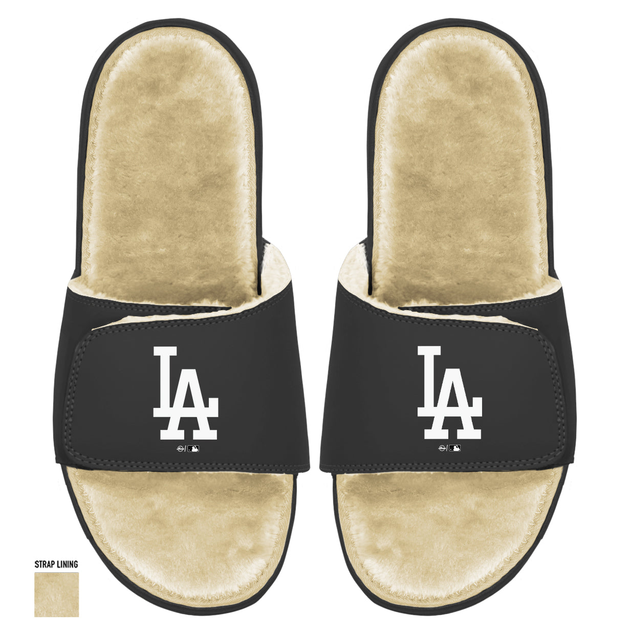 Los Angeles Dodgers Tan Fur Slides