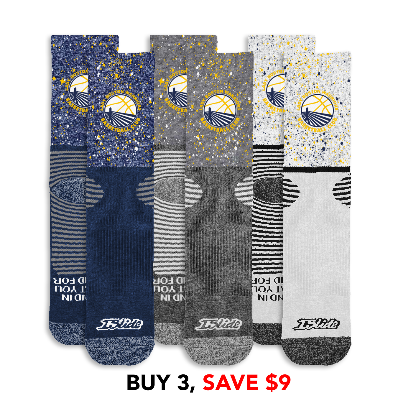 Lady Boston Warriors Speckle Socks Bundle