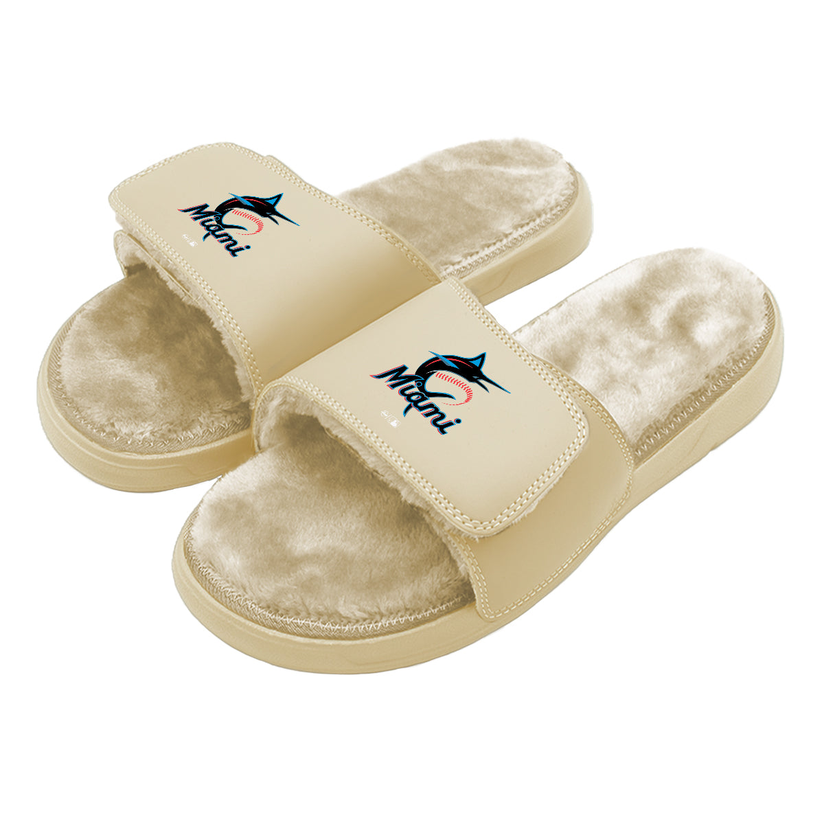 Miami Marlins Dune Fur Slides