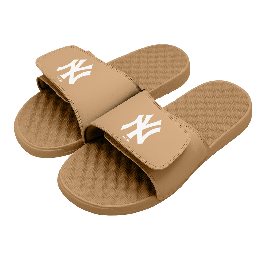 New York Yankees Tan Fur Slides